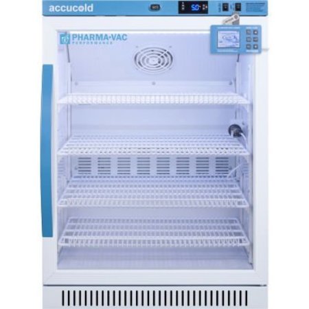 SUMMIT APPLIANCE DIV. Accucold ADA Vaccine Refrigerator, 24-3/8"W x 24-3/8 "D x 32.5"H, 6 CuFt, Glass Door, Wire Shelf ARG6PVDL2B